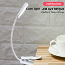 7 LED Book Light USB Rechargeable Reading Light 3-Level Warm Cool White Daylight Portable Flexible Easy Clip Night Reading Lamp