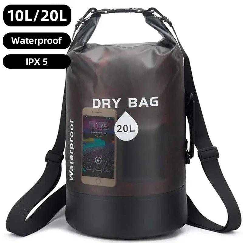 Waterproof Dry Bags for Outdoor Adventures - 10L & 20L Storage Solutions for Swimming, Rafting, and Kayaking