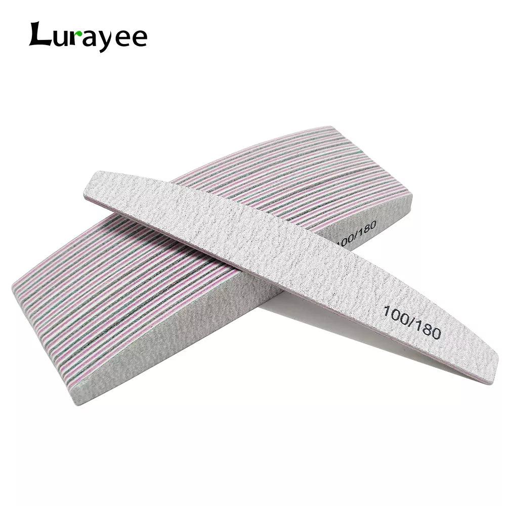 Lurayee Professional Nail File Buffer and Buffering Tool - 100/180 Grit Double-Sided Sandpaper for Gel Polish, Manicures, and Nail Shaping  ourlum.com   