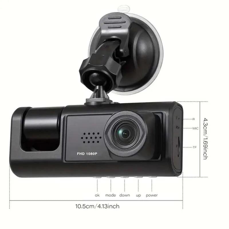 Dash Cam: 3-Camera System with Night Vision & Loop Recording  ourlum.com   