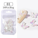 Auroras Butterfly 3D Nail Art Jewelry Unique Acrylic Beads Kit