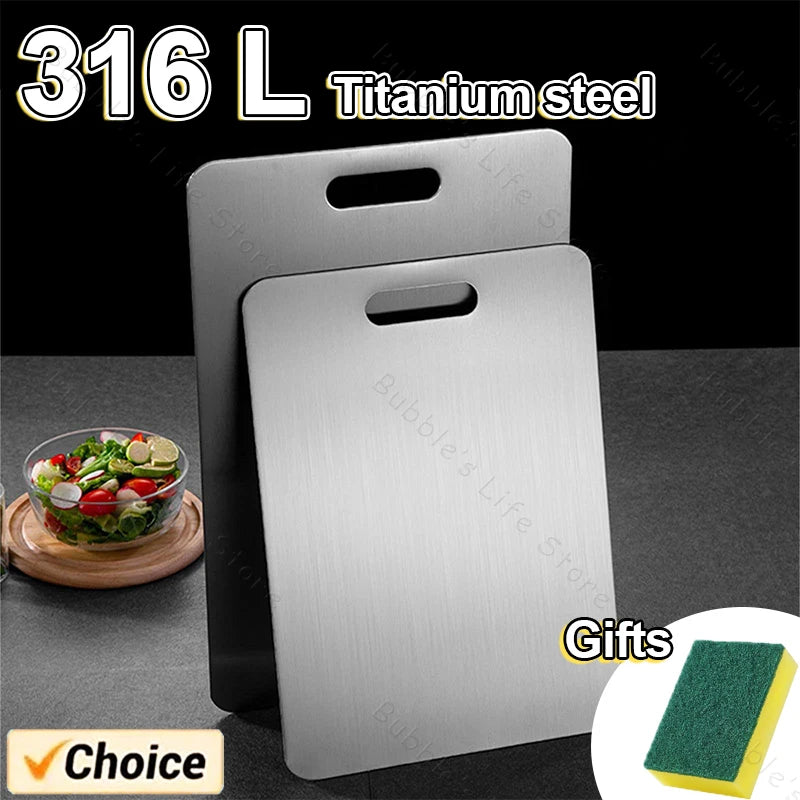 Thickened Stainless Steel Cutting Board Titanium Steel Antibacterial And Mildew-proof Household Cutting Board Kitchen Board 316