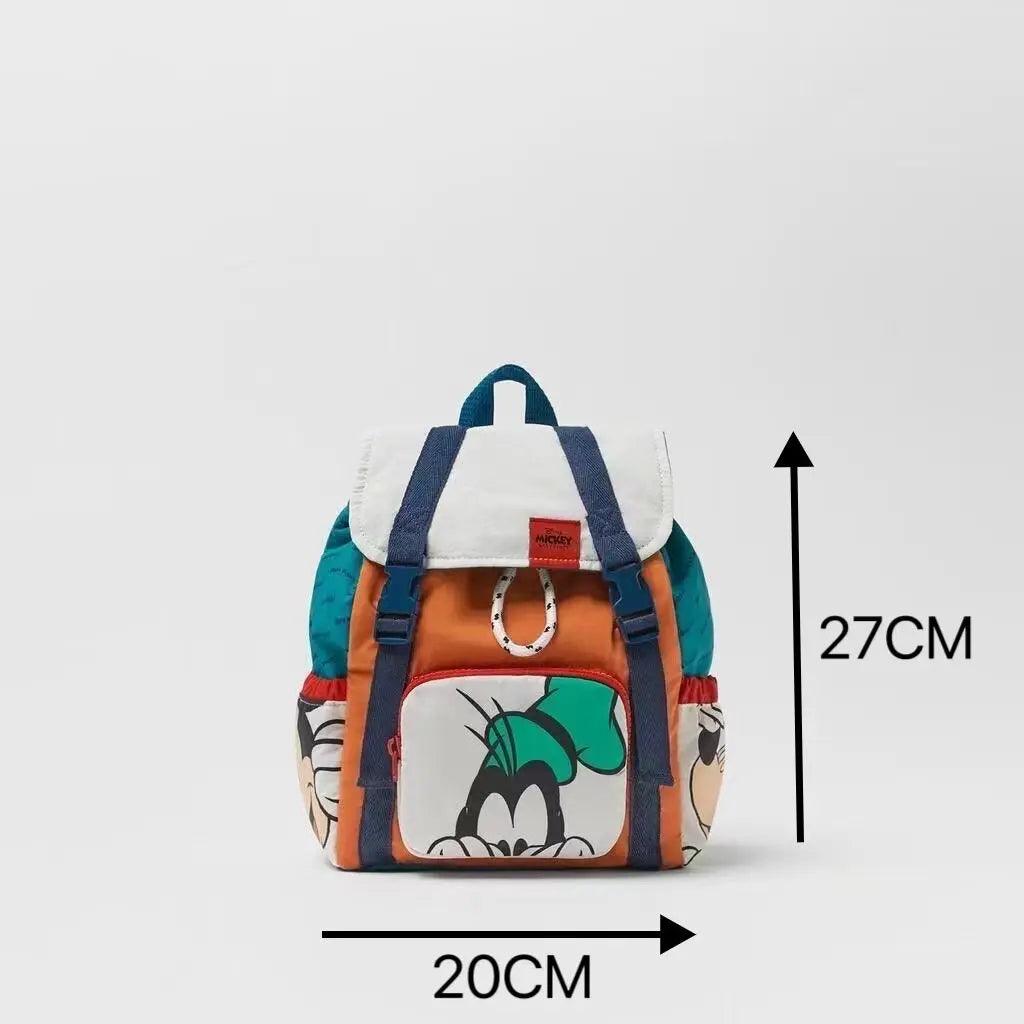 2023 New Children's Bag  Disney Donald Duck Mickey Mouse Cartoon Print Kids' Backpack Nylon Skin Contrasting Colors Schoolbags  ourlum.com   