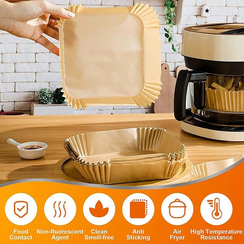 Air Fryer Parchment Paper Liners - Pack of 50/100 - Oil-Proof Non-Stick Mats for Oven Baking  ourlum.com   