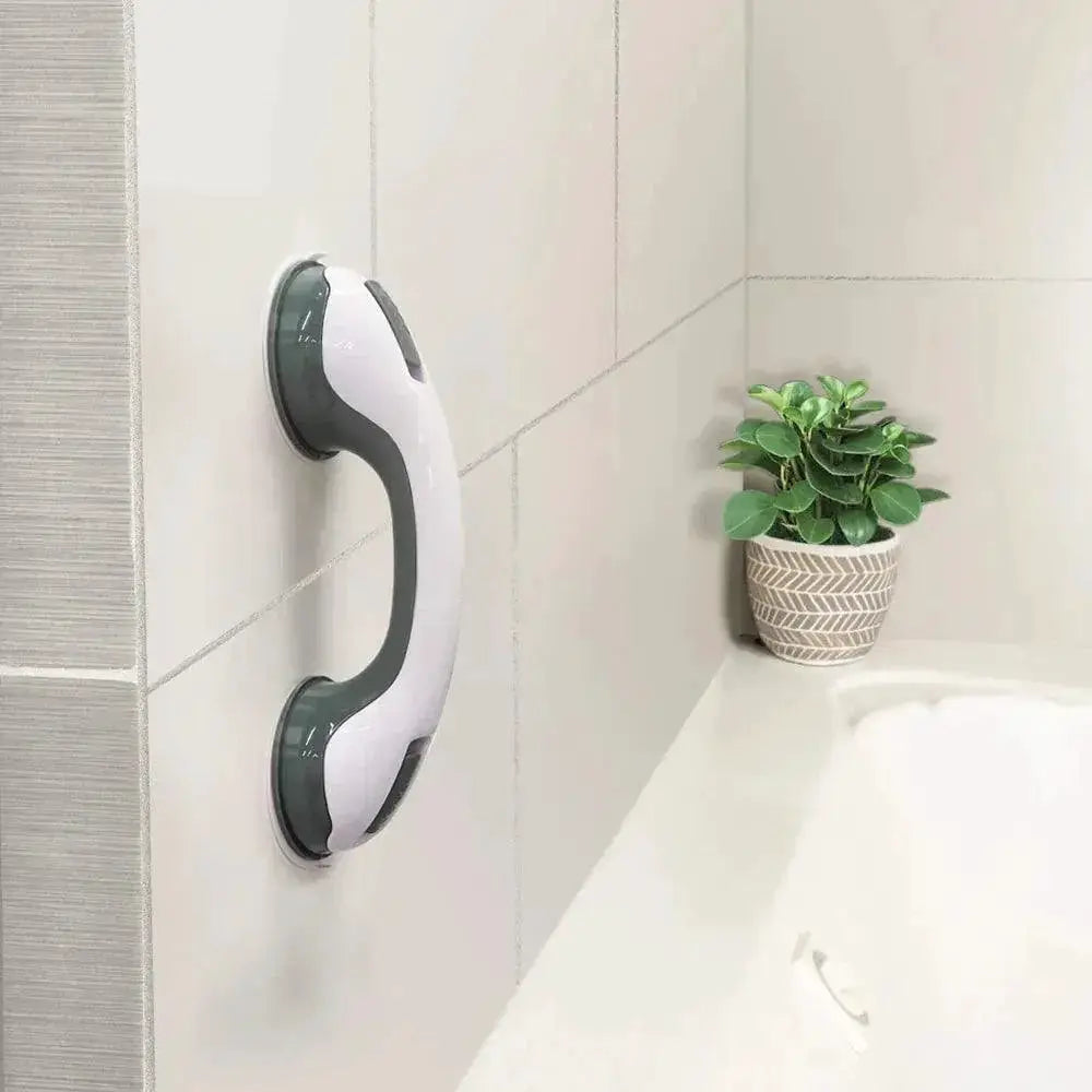 Safety Shower Handle Grab Bars: Easy Install Dual Locking Suction: Bathroom Security ourlum.com 1 pack
