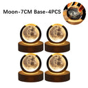 USB LED night light, Galaxy Crystal Ball lamp, 3D planet moon lamp, home decoration  ourlum.com B-Moon-4PCS  