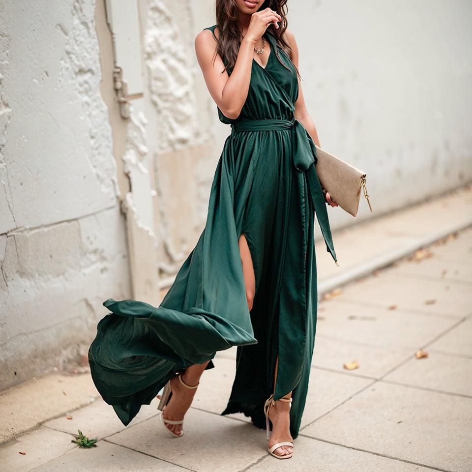 Elegant V-Neck Sundress: Chic Party Club Style