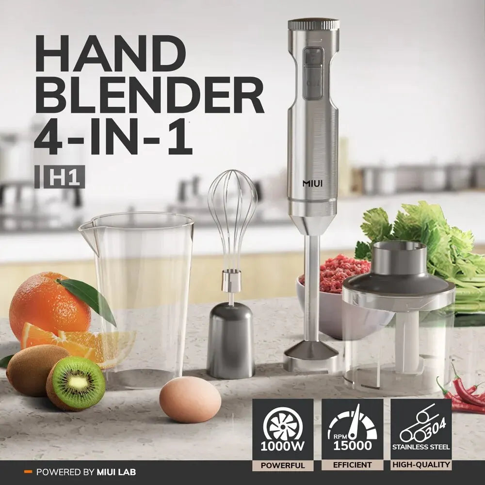 MIUI Hand Blender: Powerful 4-in-1 Stainless Steel Mixer  ourlum.com   