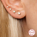 1PCS Piercing Earrings 925 Sterling Silver Stud Earring Bling Zircon