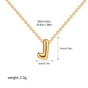 3D Bubble Initial A-Z Alphabet Mini Necklace for Women Girls Dainty Gold Plated Tiny Letter Stainless Steel Jewelry Bijoux Gift