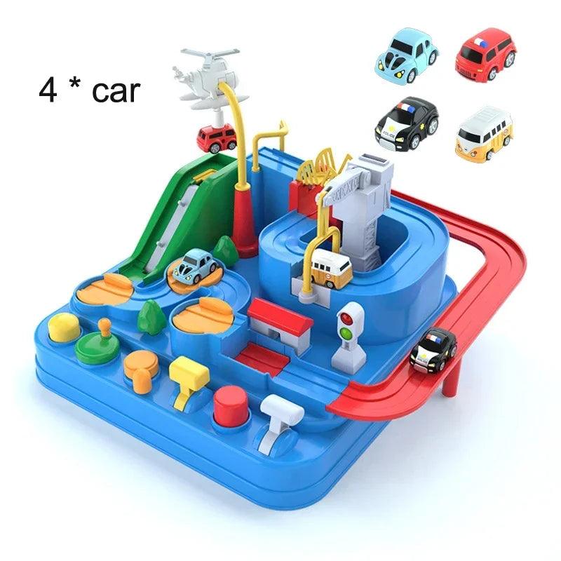 Track Car Adventure Game: Educational Racing Rail Car Model Toy  ourlum.com   