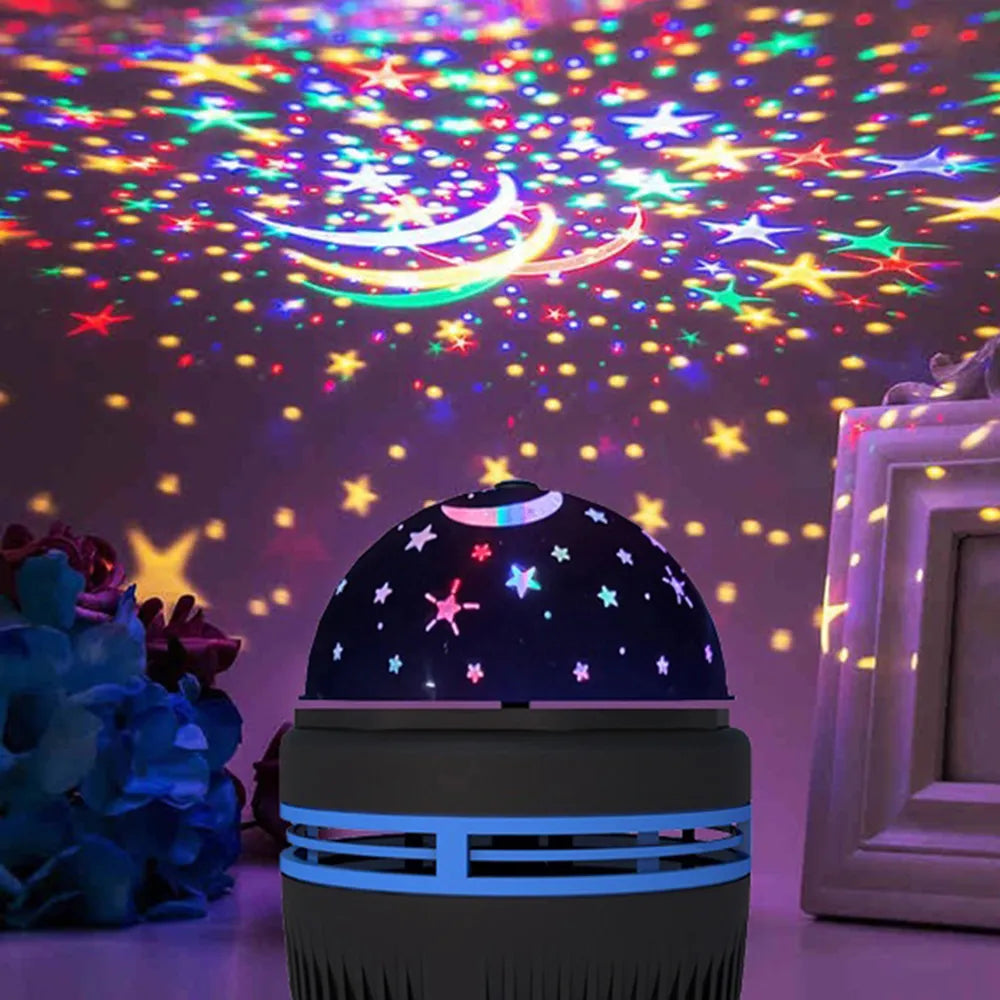 RGB Colorful Star Projection Light Rotating Magic Ball Stage Light Moon Galaxy Projection Light Bedroom Led Decorative Light  ourlum.com   