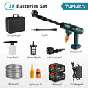 Yofidra 3500W 200Bar High Pressure Brushless Electric Washer 6 IN 1 Cordless Cleaning Spray Gun Tools For Makita 18V Battery  ourlum.com 2 Battery EU Plug CHINA EU Plug