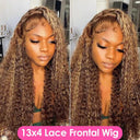 Glamorous Honey Blonde Water Wave Lace Front Wig 24 Inch