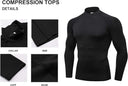 Men's Turtleneck Quick dry Long-Sleeved Compression Long Sleeved Sports Fitness Tight T-shirt Running Casual Spring and Autumn