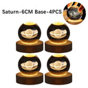 USB LED night light, Galaxy Crystal Ball lamp, 3D planet moon lamp, home decoration  ourlum.com A-Saturn-4PCS  