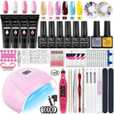 Glamorous Nail Art Kit with UV LED Lamp and Tools Set