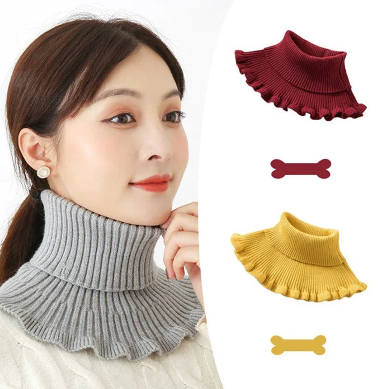 Warm Knitted Fake Collar Women Turtleneck Knitted False Fake Collar Detachable Neck Scarf Thicken Windproof Fake Collars