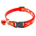 Nylon Pet Collar with Bell and Christmas Neck Strap  ourlum.com Red3 Adjustable 19-32cm 