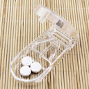 Portable Pill Splitter with Storage for Travel Use