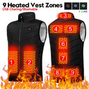 9/13Areas Heated Vest Men Women USB Heating Jacket Winter