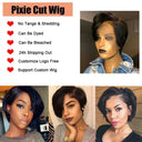 Short Pixie Cut Lace Front Wig Brazilian Human Hair Bob