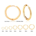 Stainless Steel Round Circle Hoop Earrings Set for Men Women