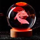 3D Axolotl Crystal Ball Night Light: Unique Gift, Home Decor & Artistic Ambiance  ourlum.com Default Title  