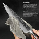 Professional Damascus Kitchen Knife Set with Santoku Cleaver