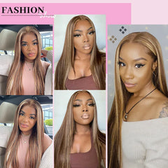 Ombre 4/27 Straight 13x4 Lace Front Human Hair Wig - ISEE HAIR Premium Quality Peruvian Lace Wigs