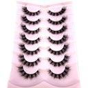 7/8/9/10Pairs Eyelashes Makeup Soft Fluffy 3D Mink False Eyelashes Thick HandMade Volume Mink Lashes Faux Cils Natural Fake Lash  ourlum.com Black 7pairs-AT-8  