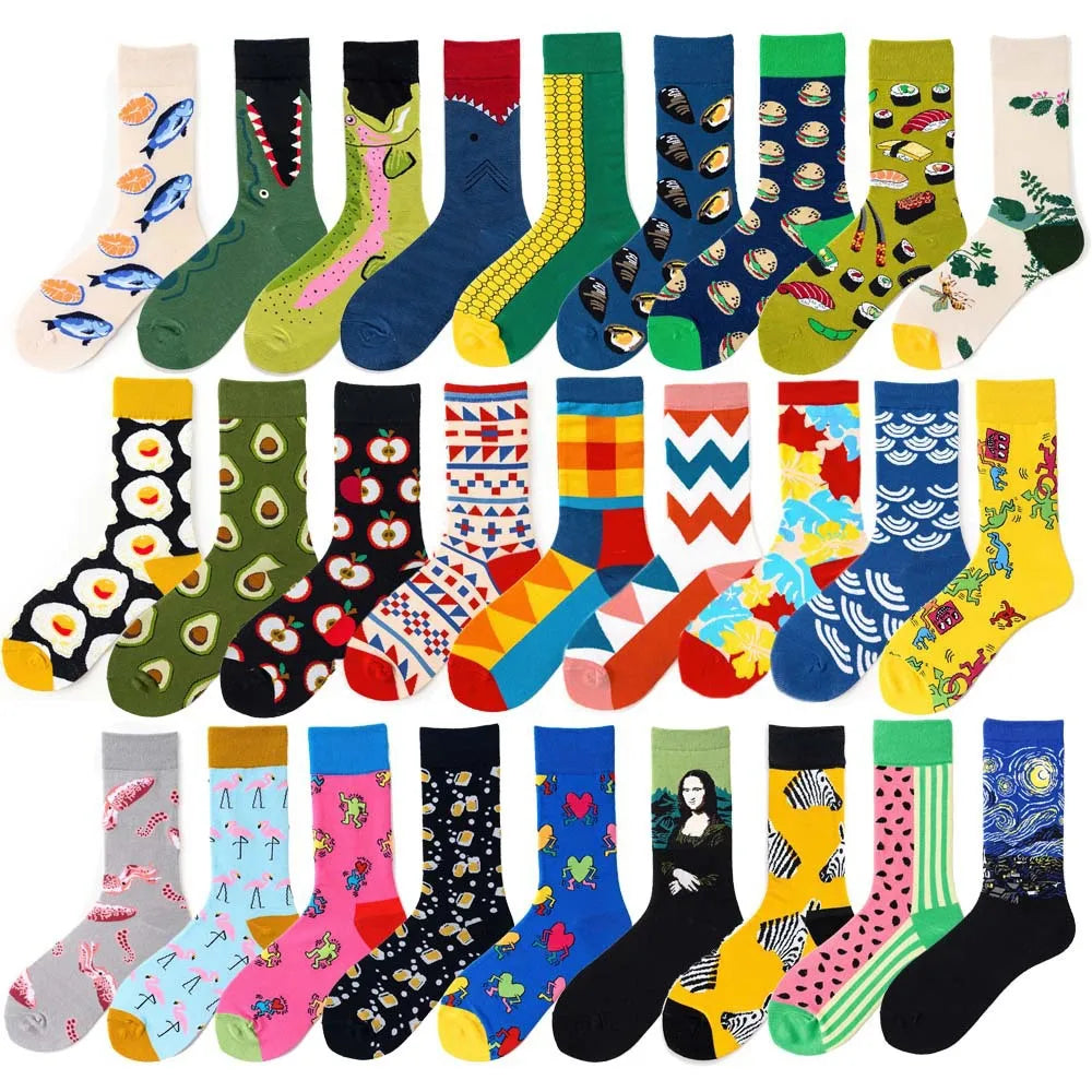 Happy Cotton Fashion Unisex Socks with Funny Designs - One Size EU 36-43  ourlum.com   