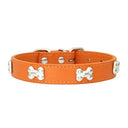 Bone Leather Dog Collars for Small Large Dogs: Stylish, Durable, Customizable  ourlum.com Orange XS 