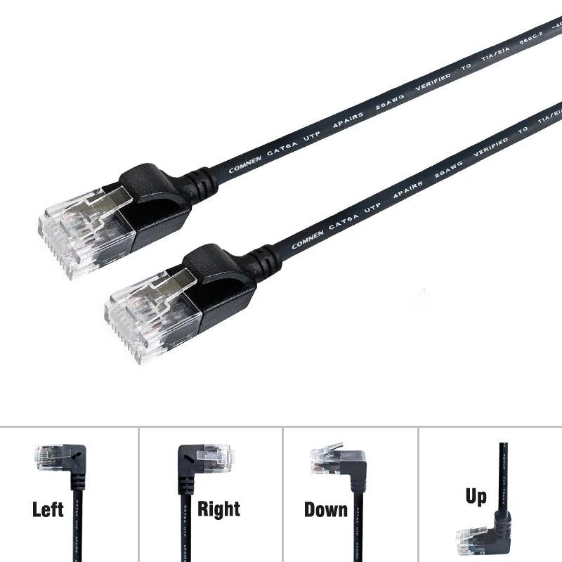 COMNEN Cat6a 90 Degree Angled Ethernet Cable for TV BOX Laptop  ourlum.com   