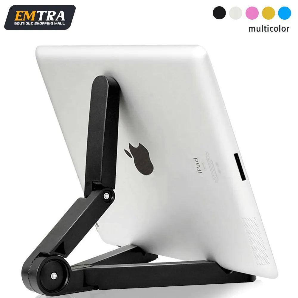 EMTRA Universal Tablet Stand: Adjustable Holder for iPad Air Pro - Multi-Angle Foldable Stand  ourlum.com   