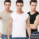 Men's four seasons tight cotton vest leisure sports fitness running teenagers round neck sleeveless T-shirt can be built inside