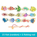 Wooden Magnetic Fishing Game: Educational Parent-Child Toy for Marine Life Exploration  ourlum.com 15 Fish  