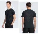 Quick Dry Men Running T-shirt Fitness Sports Top Gym Training Shirt Breathable Jogging Casual Sportswear