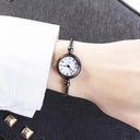 Gold Bangle Bracelet Watch for Women by YIKAZE: Retro Stainless Steel Quartz Wristwatch with Fashionable Design  ourlum.com Roma Black-white  