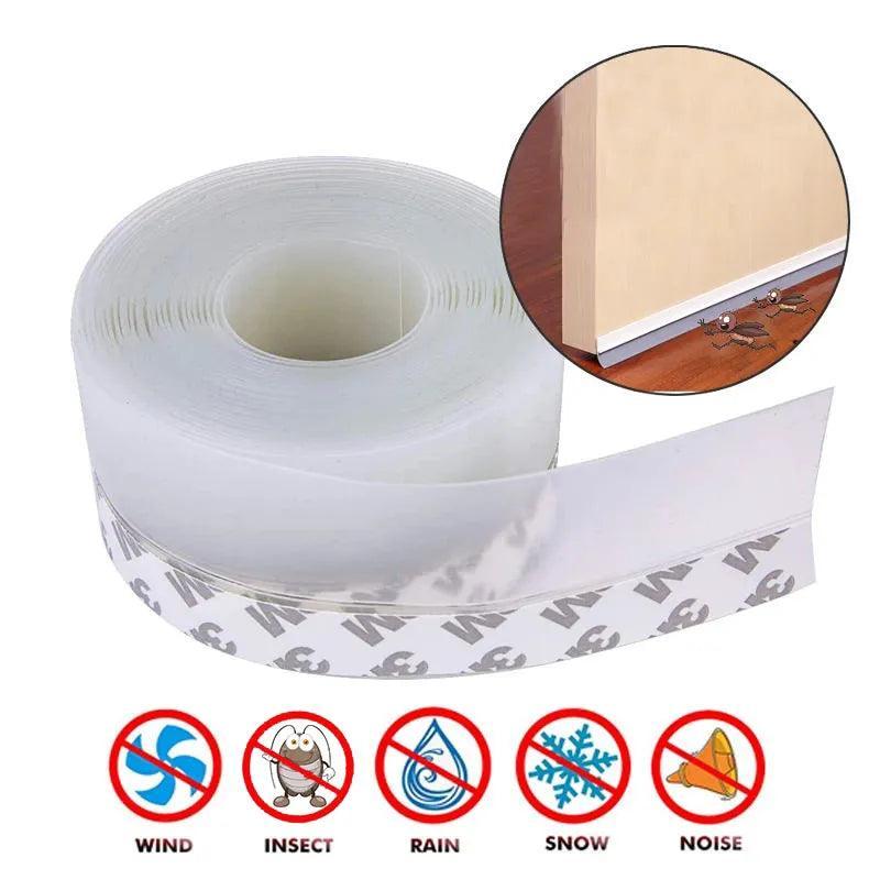 Door Bottom Seal Strip - Weatherproof Rubber Weatherstrip for Doors and Windows - Self Adhesive Windshield Seal Tape  ourlum.com   