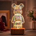 3D Fireworks Bear Night Light Colorful USB Atmosphere Creator