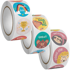 Cute Cartoon Animals Reward Stickers for Kids: Vibrant Designs, Multi-Purpose Fun