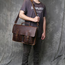 JLFGPJ Vintage Large Capacity Men's Crazy Horse Leather Bag