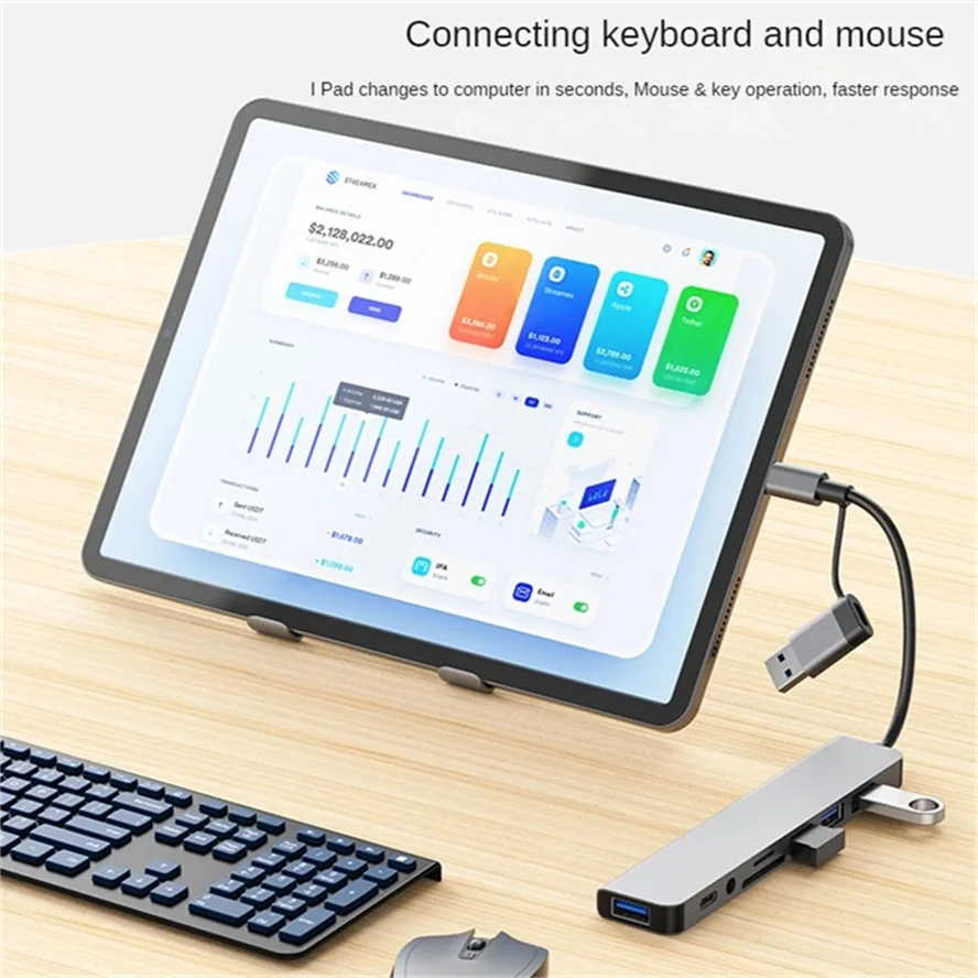 8 In 2 USB Hub 3.0 Type C Multiport Dock Station For Macbook Pro