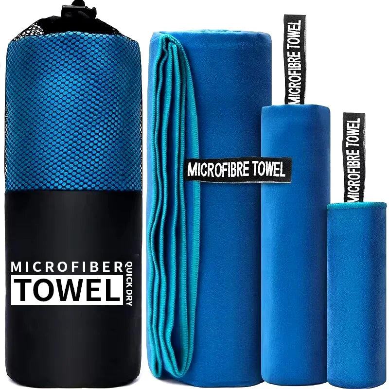 Ultra-Absorbent Quick-Dry Microfiber Towel 40x80CM in Blue, Grey, Green, and Orange for Swimming, Gym, Camping, Running, and Beach Activities