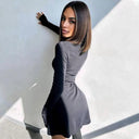 Women's Autumn V-Neck Mini Dress Chic Style and Comfort