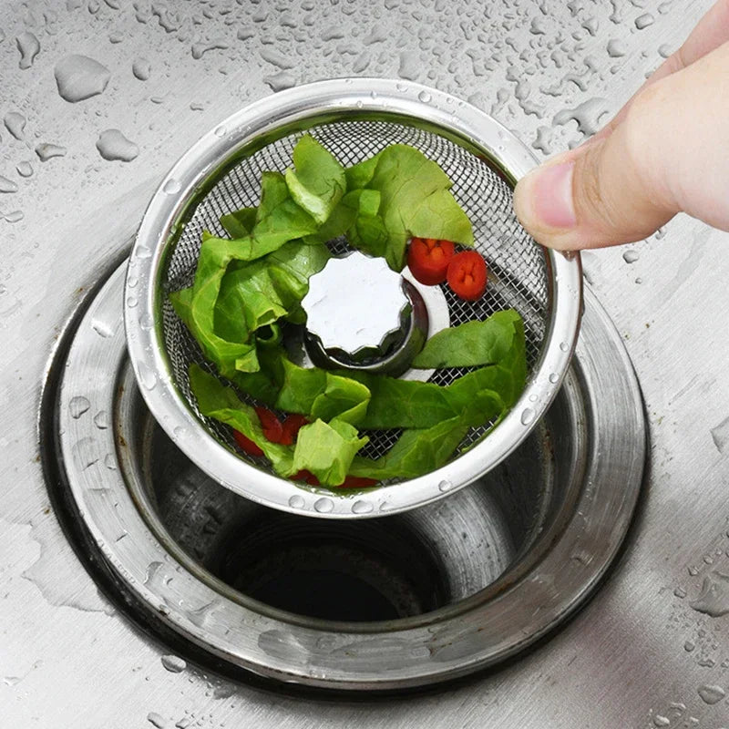 Stainless Steel Sink Filter Mesh Strainer Hair Catcher Waste Plug  ourlum.com   