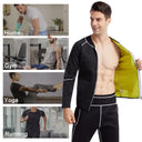 YBFDO Sauna Suit for Men Weight Loss Sweat Suit Slim Fitness Clothes Hot Thermo Sauna Pants Waist Trainer Body Shaper Shirt