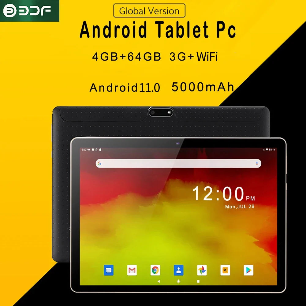 10.1 Inch 2024 New Tablet Android11, 4G+64GB Global Tablette 3G Phone Call Dual SIM Card or WIFI Google Play Tablets For Laptop  ourlum.com   