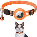 Airtag Collar with Reflective Case and Bells for Cats and Dogs  ourlum.com Orange Neck 22-32cm 